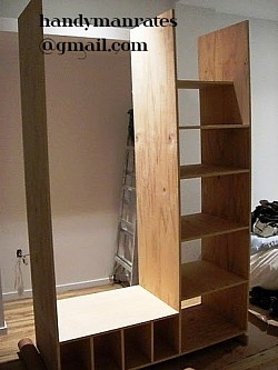 shelves, closets, stain, polyurhetane, assembly, carpentry