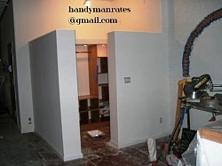 walking closet, shelves, painting, recess ligths, light fixtures, carpentry