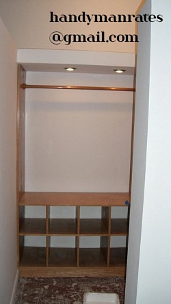 bookshelf, bookcase, shelves, stain, drywall,